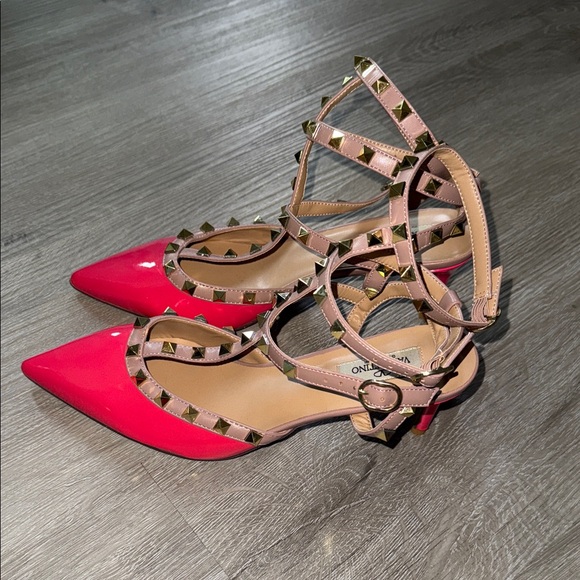 New Valentino Garavani Rockstud Caged 65 Heels Patent Pink 40 9 - Picture 8 of 13
